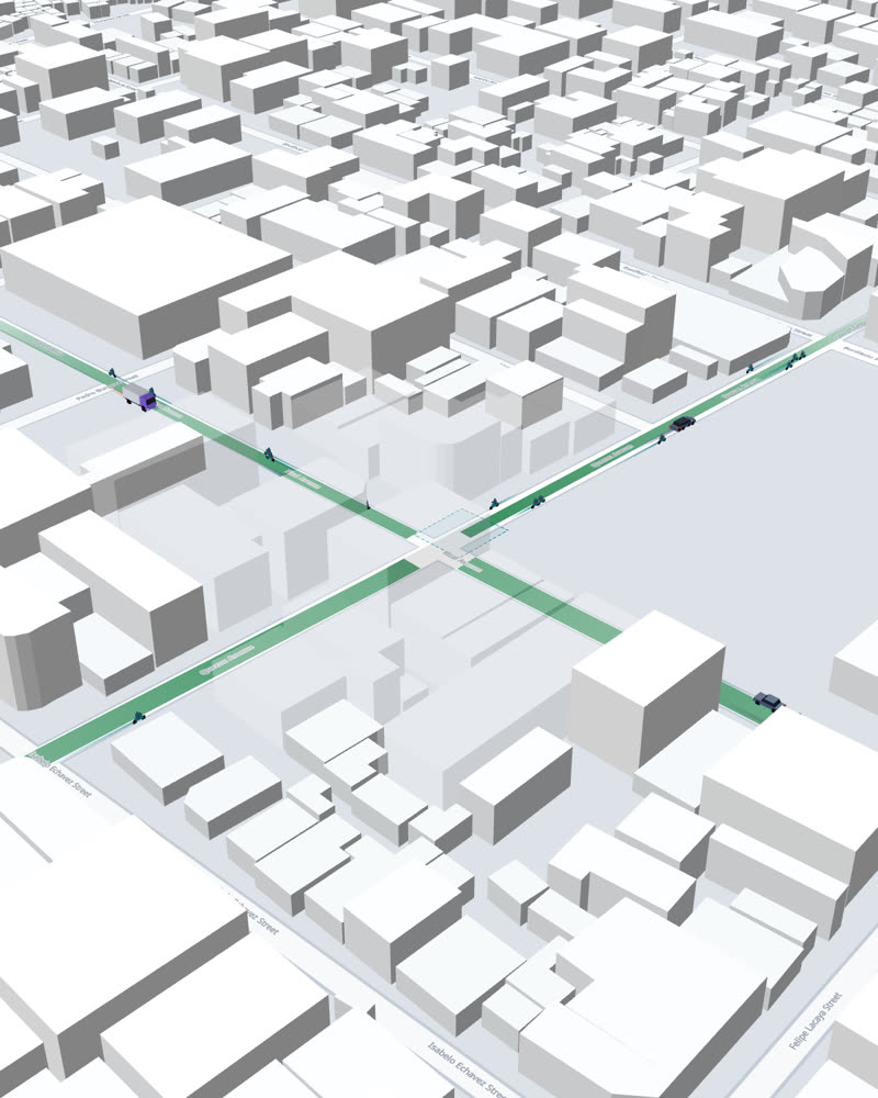 Streets at Quezon – Rizal coloured green for Good road condition